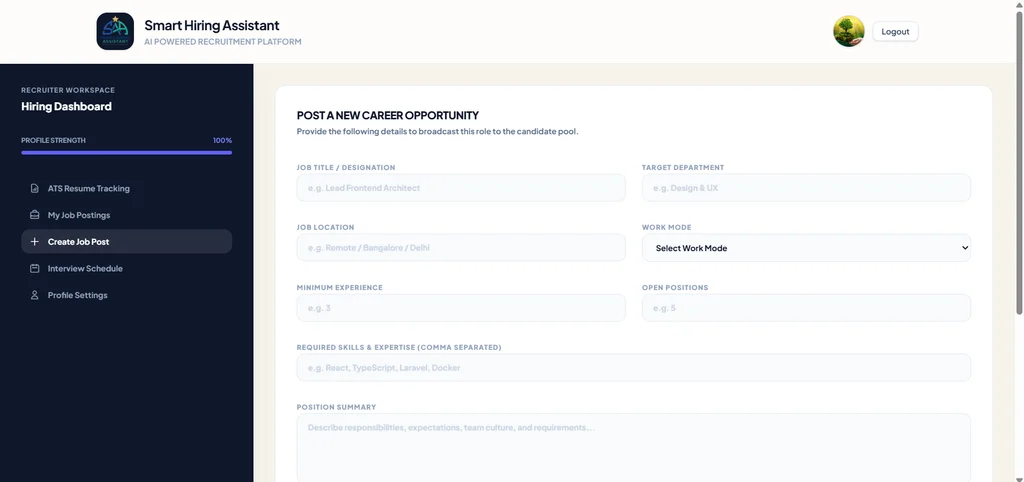 Smart Hiring Project screenshot